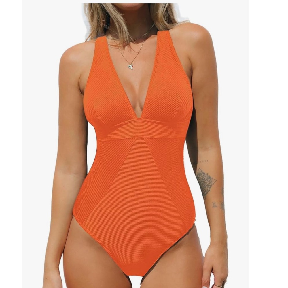 CUPSHE ribbed one piece swim